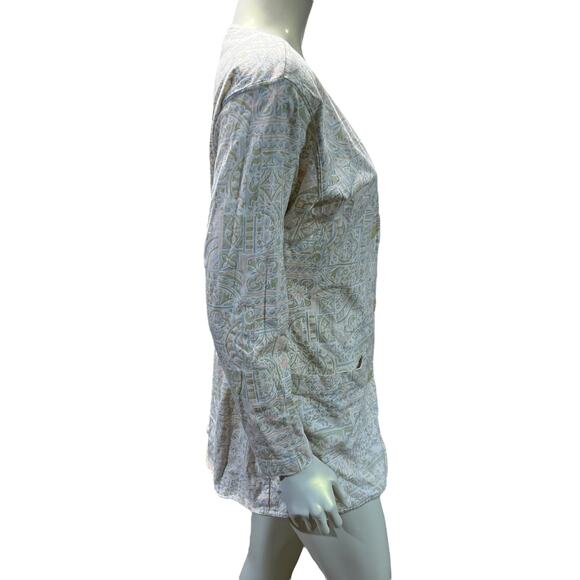 90s Jennifer Reed Abstract Ethnic Print Cotton Cardigan Boho Oversized Fit Small - Picture 4 of 10